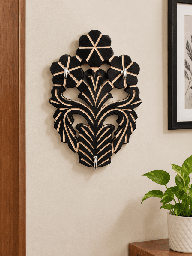 Wooden Key Holder With 3 Hook